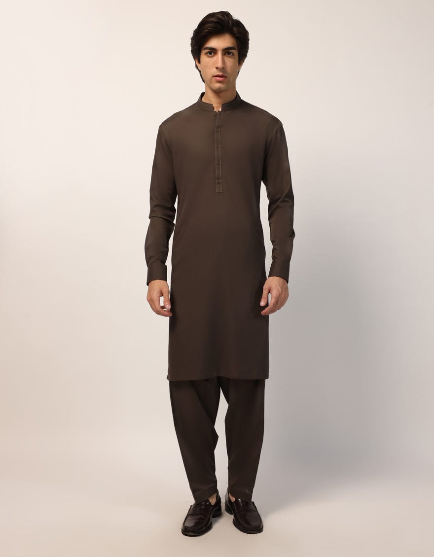 MEHNDI GREEN CASUAL KAMEEZ SHALWAR