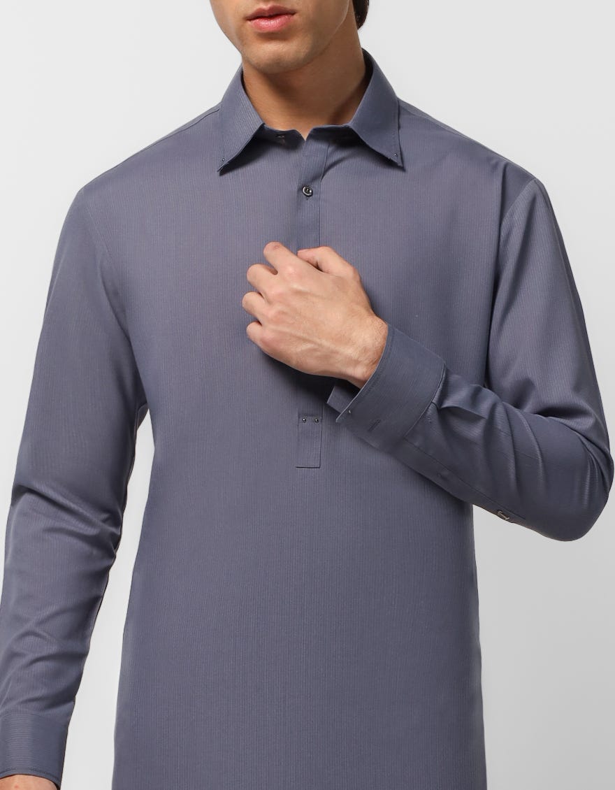 DARK GREY CASUAL KAMEEZ SHALWAR