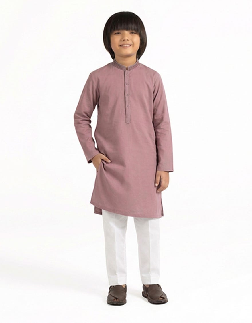 PINK COTTON SEMI-FORMAL KURTA
