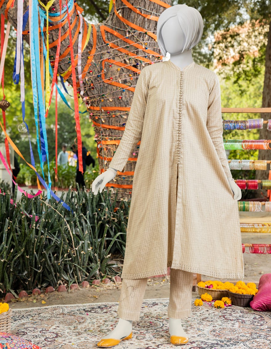 Beige Dyed Teens 2 Piece Stitched | Jgk-S-Ygtl-421-23