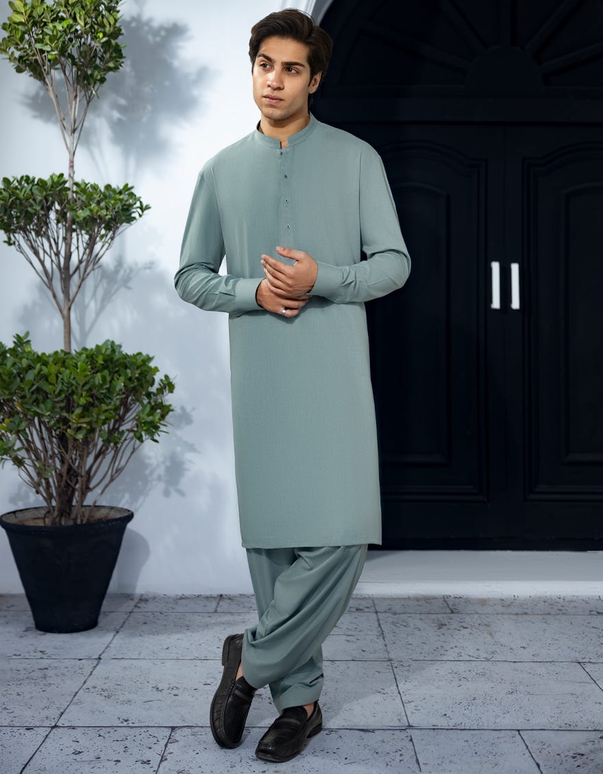 JADE GREEN CASUAL KAMEEZ SHALWAR