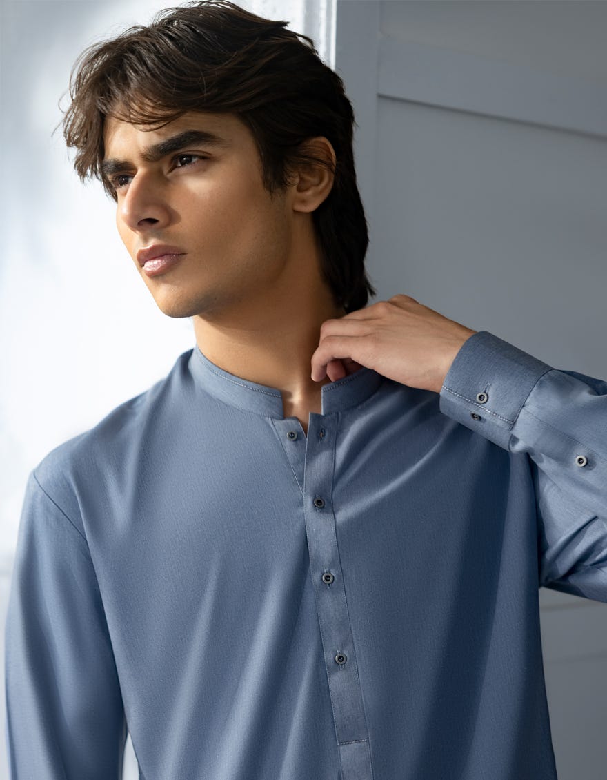 BLUE CASUAL KURTA TROUSERS