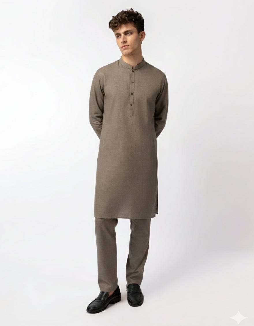 GREY CASUAL KURTA TROUSERS