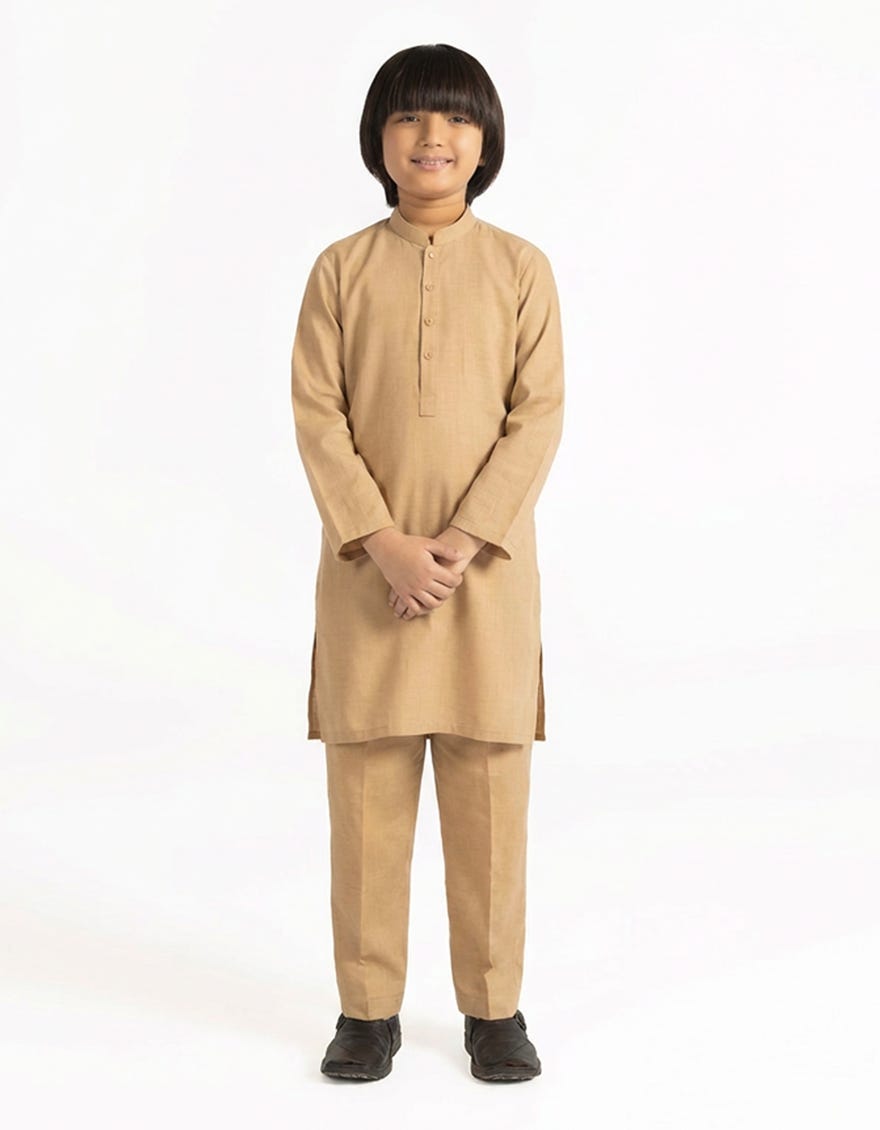BISCUIT BROWN CASUAL KURTA TROUSERS