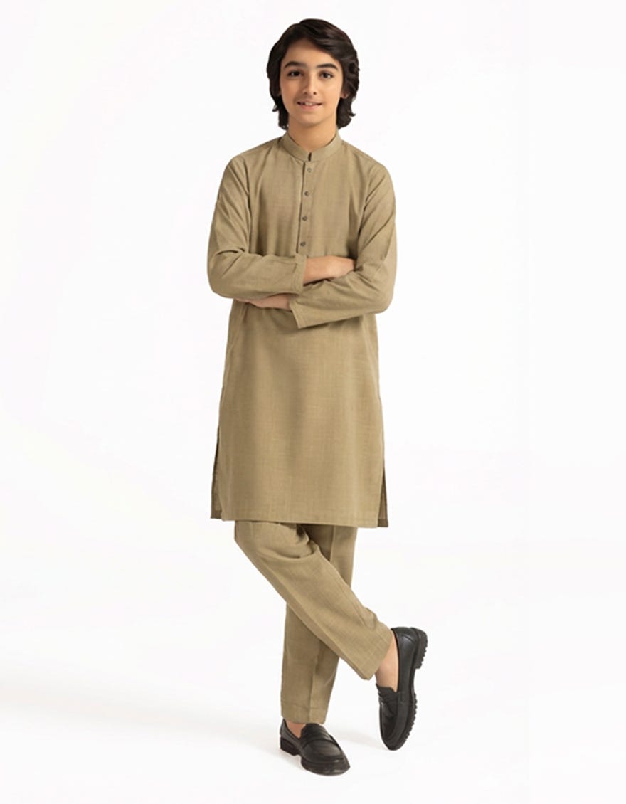 LIGHT OLIVE CASUAL KURTA TROUSERS