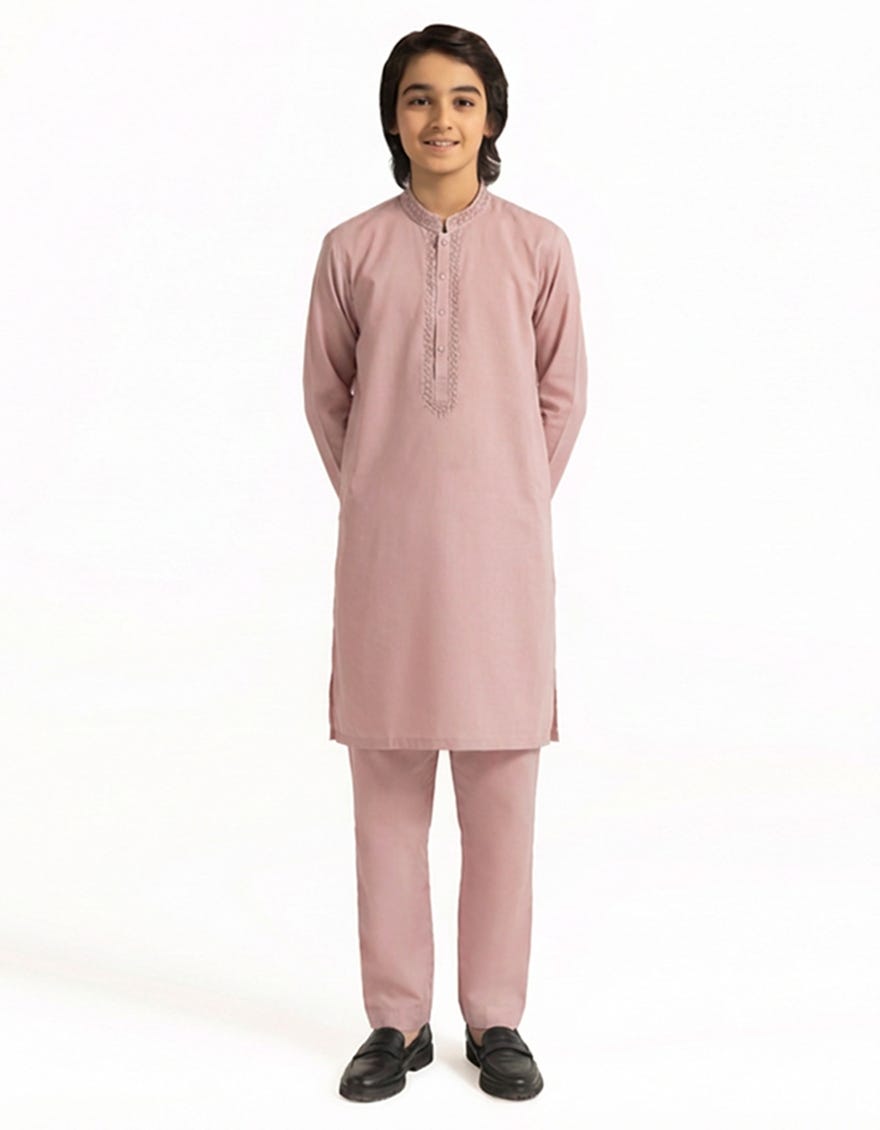 LIGHT PINK SEMI-FORMAL KURTA TROUSERS