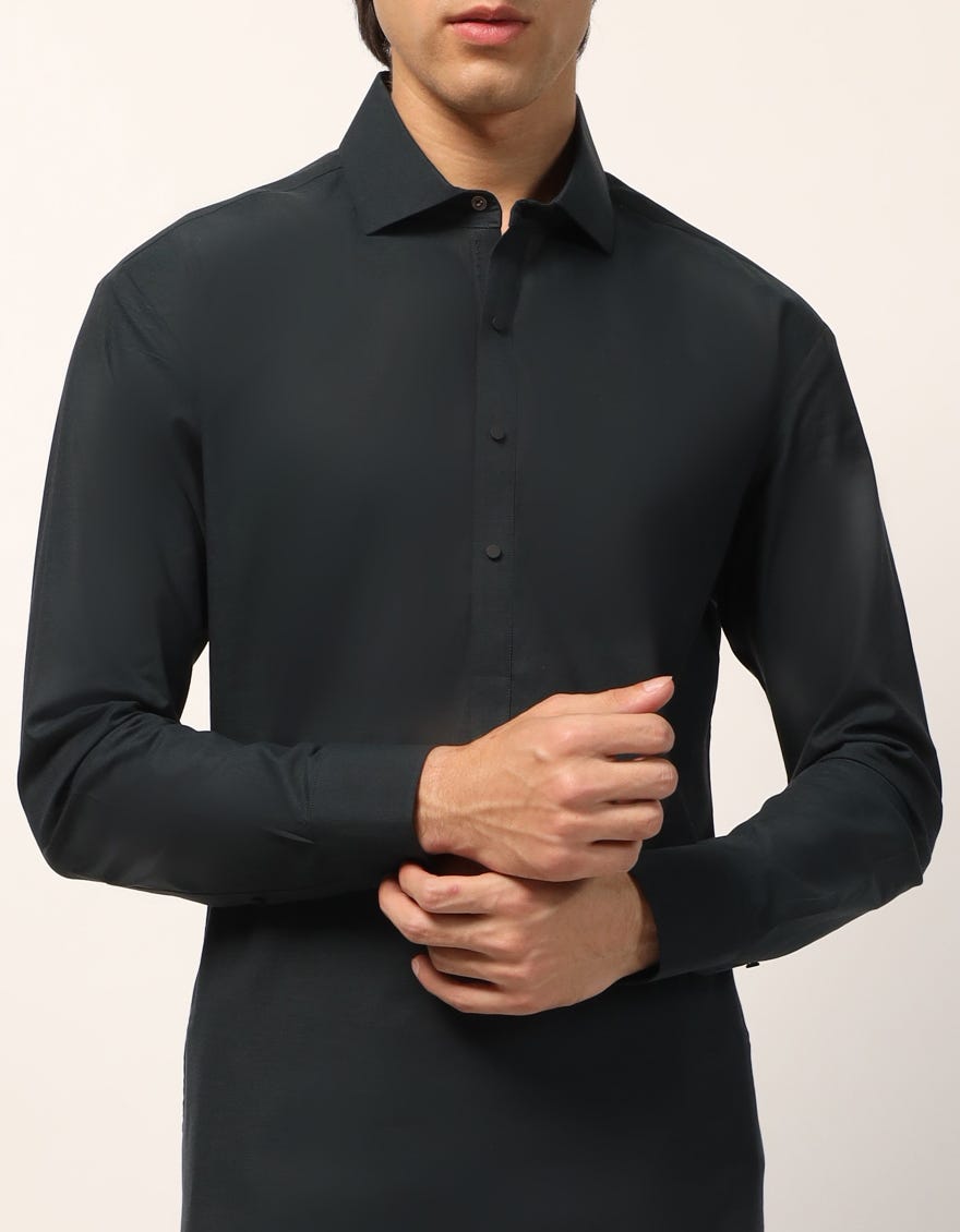 DARK GREEN COTTON CASUAL KAMEEZ SHALWAR