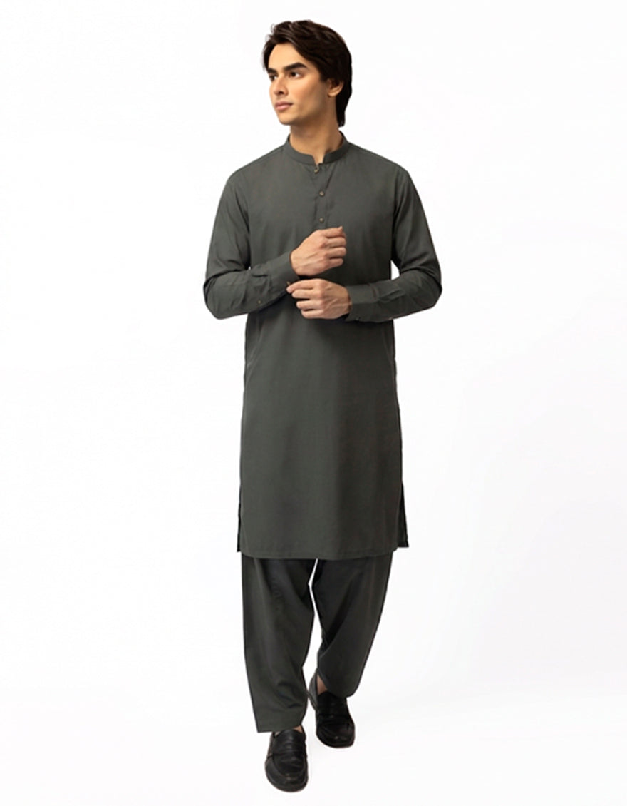 GREY COTTON CASUAL KAMEEZ SHALWAR