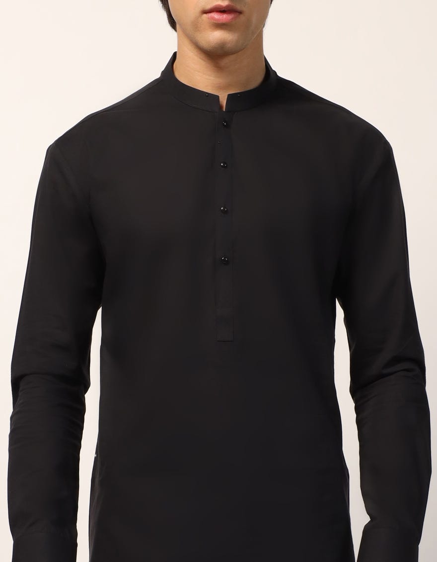 BLACK COTTON CASUAL KAMEEZ SHALWAR