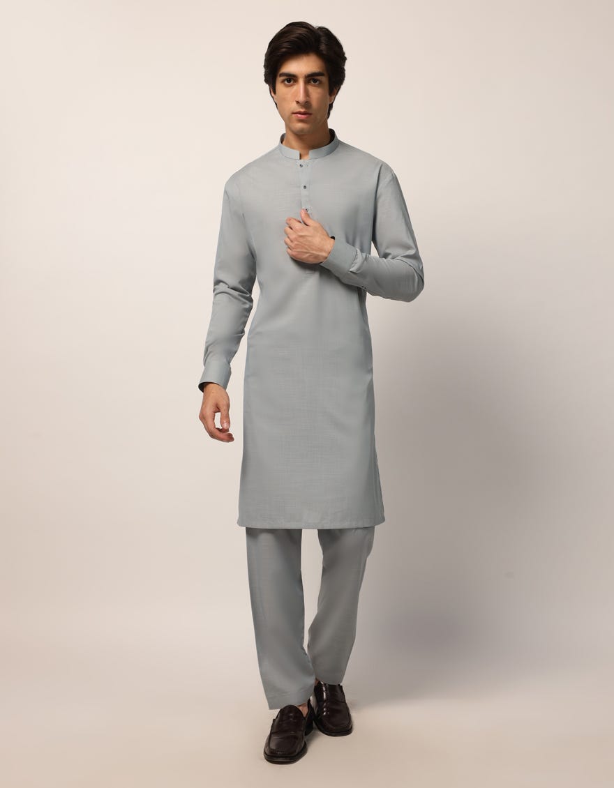SKY BLUE CASUAL KURTA TROUSERS