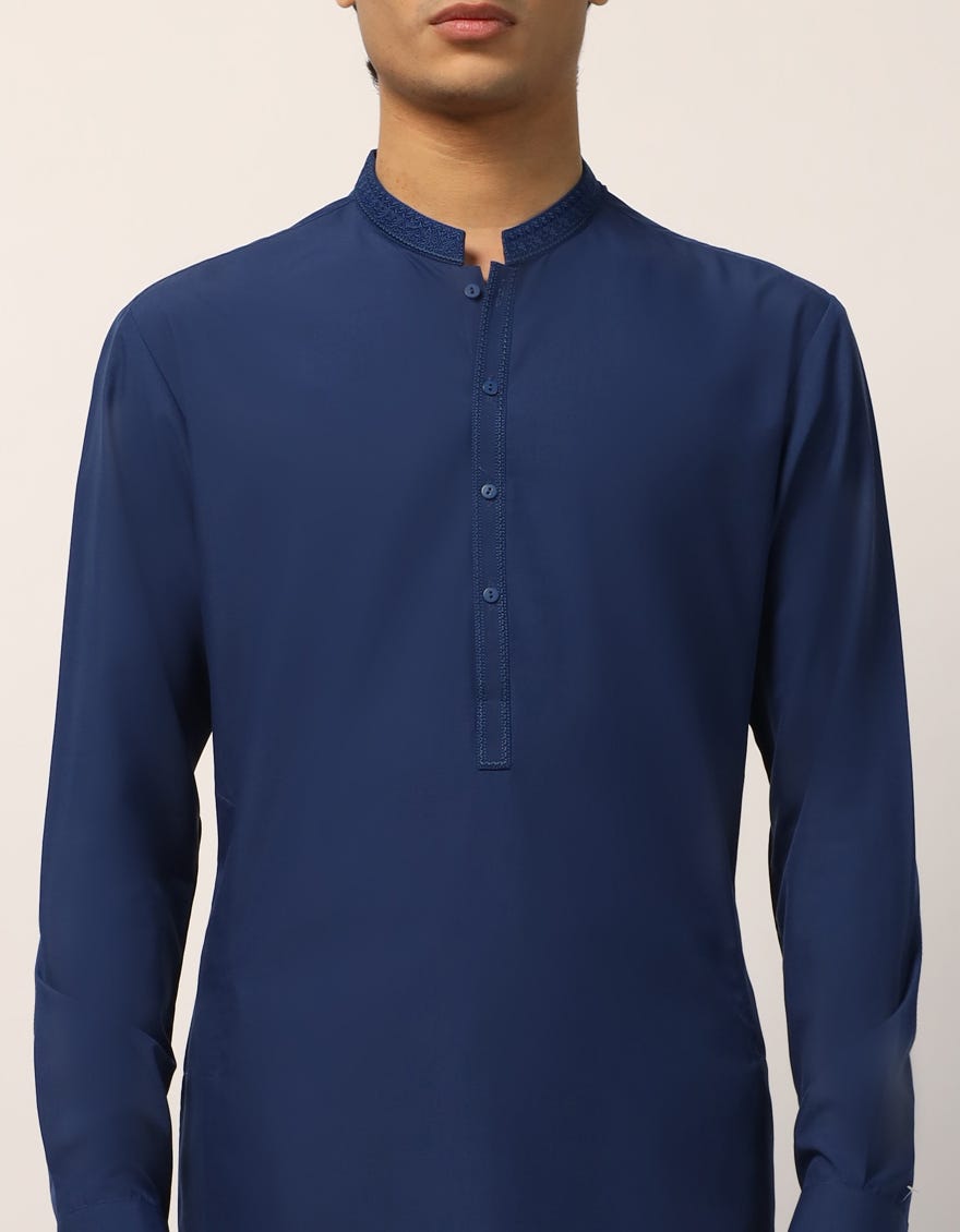 BLUE SEMI-FORMAL KAMEEZ SHALWAR
