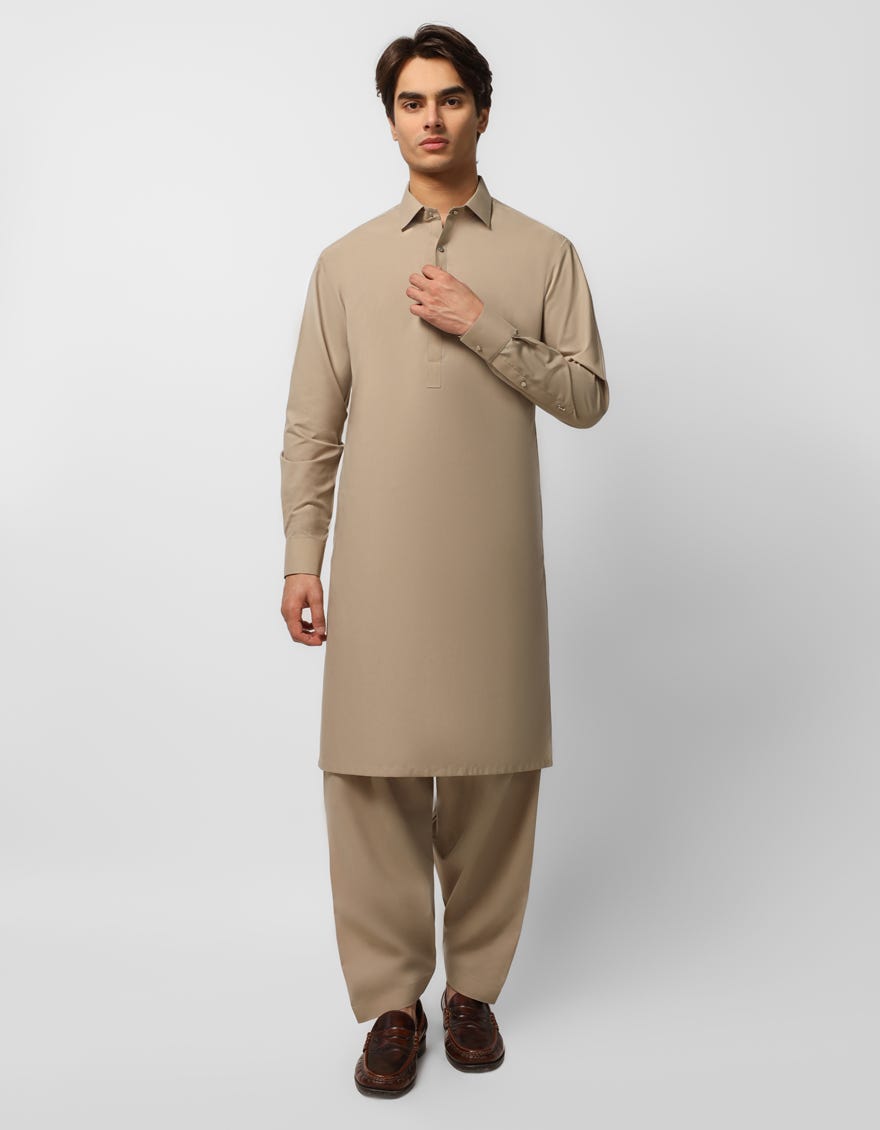 BEIGE CASUAL KAMEEZ SHALWAR
