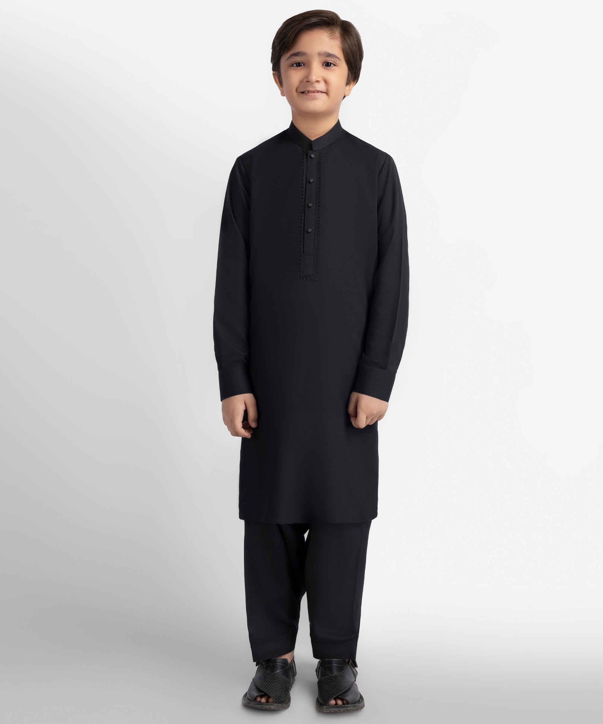 Black Semi-Formal Kameez Shalwar