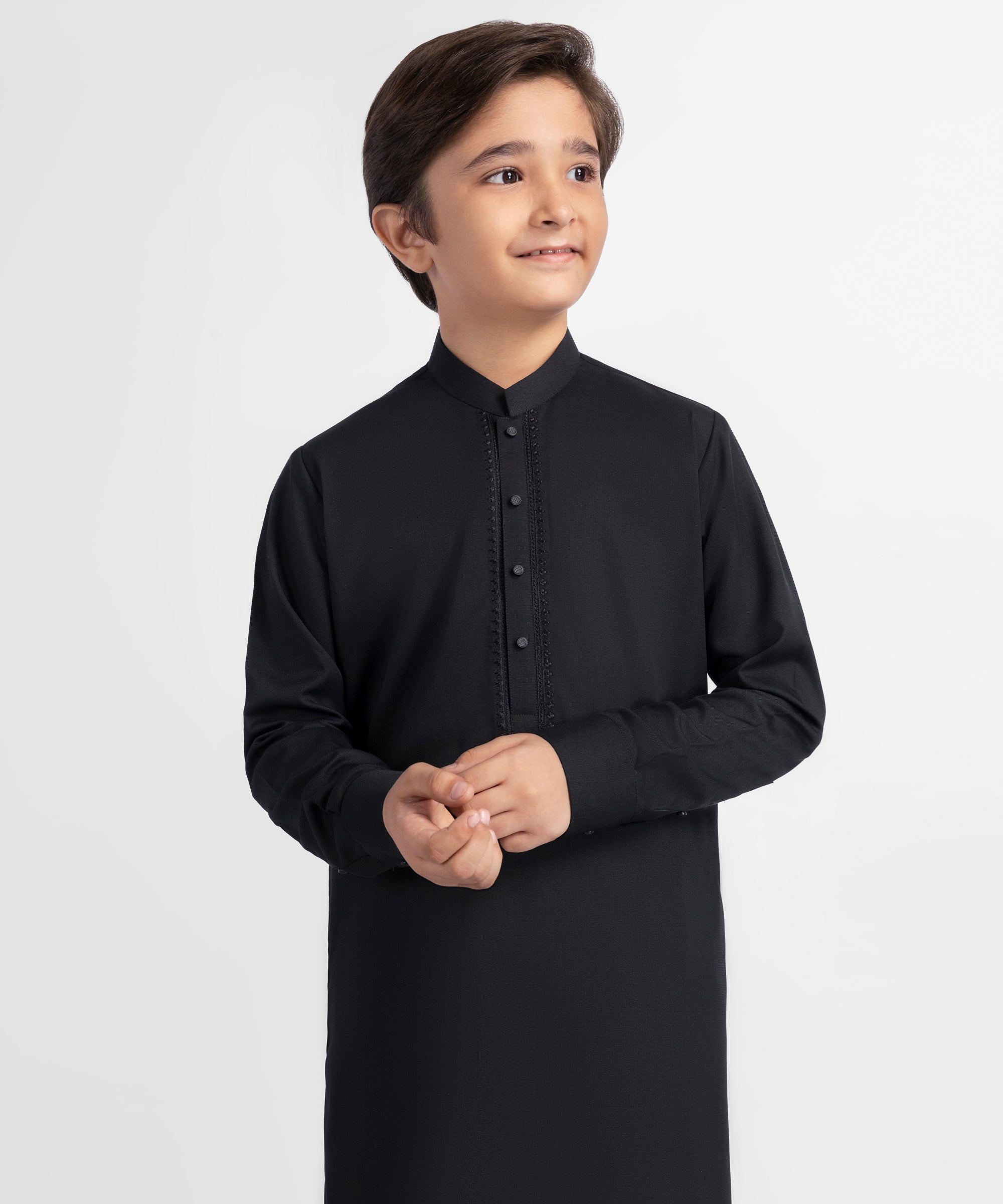 Black Semi-Formal Kameez Shalwar