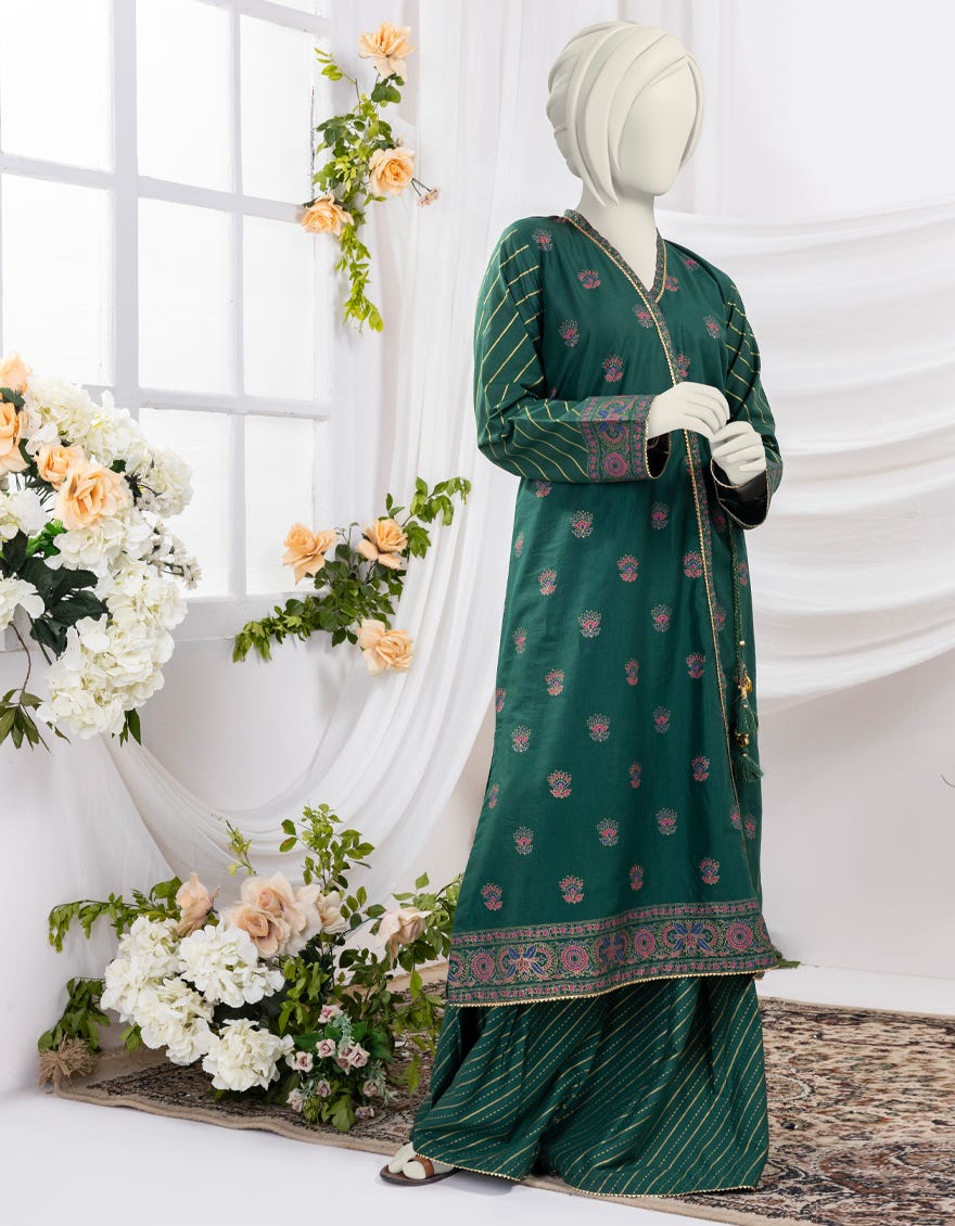 Green Lawn 2 Piece Stitched Dress | Jgk-S-Ygtl-427-24