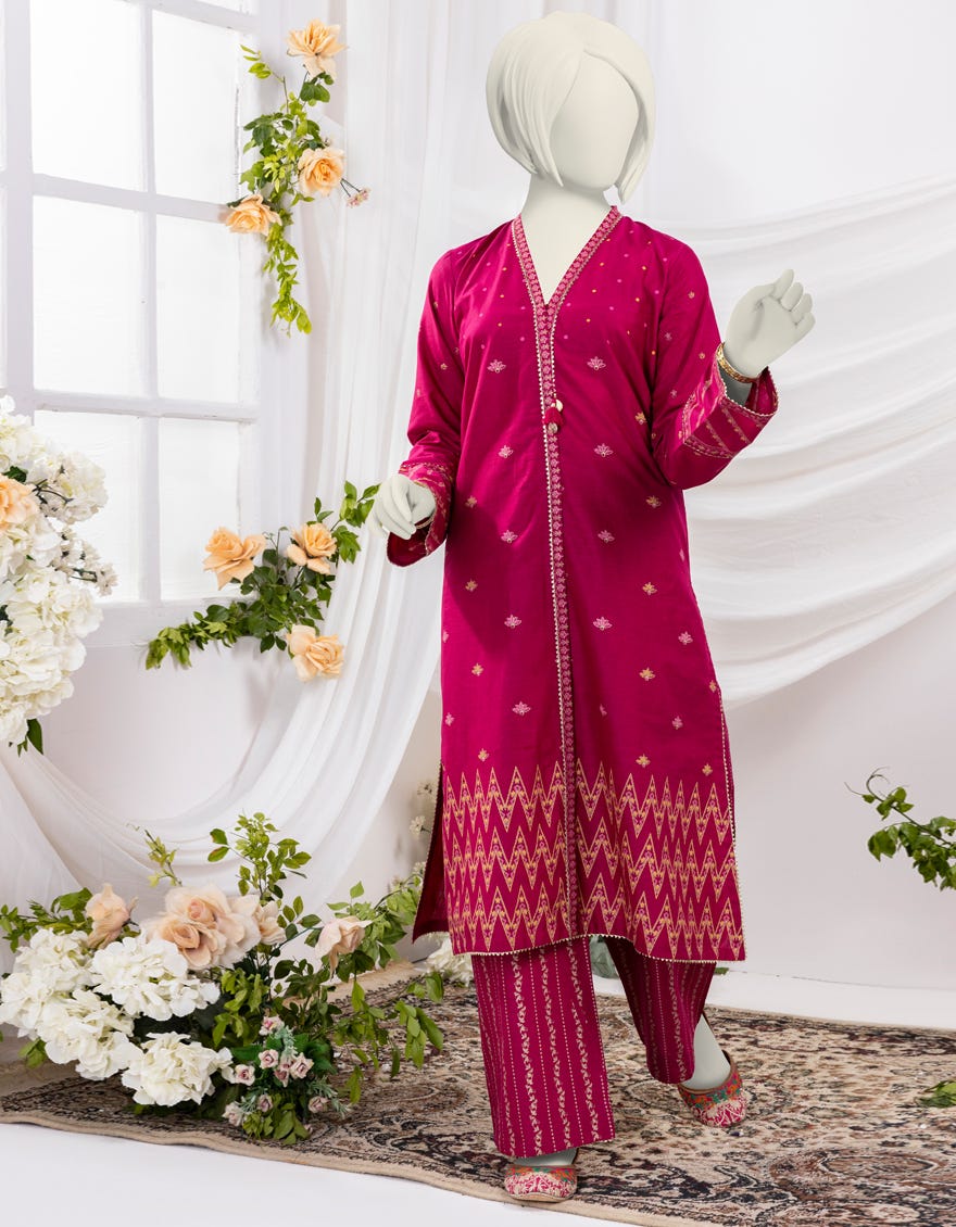 Pink Lawn 2 Piece Stitched Dress | Jgk-S-Ygtl-428-24