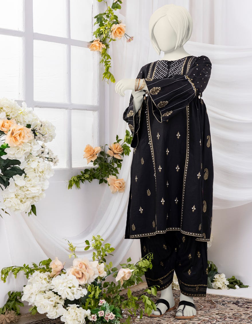 Black Lawn 2 Piece Stitched Dress | Jgk-S-Ygtl-430-24