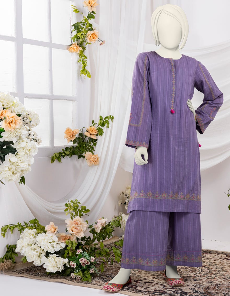 PURPLE TEXTURED 2PC STITCHED | JGK-S-YGTL-433-24
