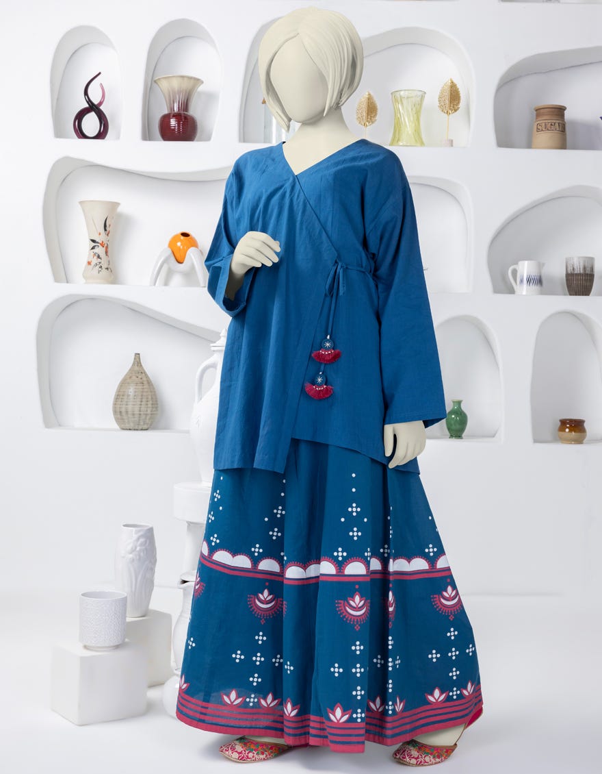 Blue Lawn 2 Piece Stitched Dress | Jgk-S-Ygtl-438-24