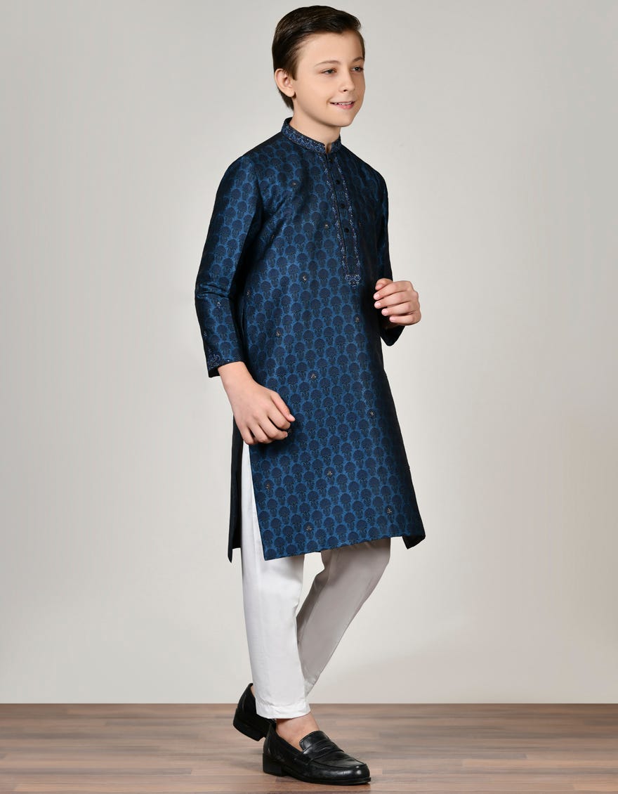 Blue Formal Kid's Kurta | Jck-Sp-45002