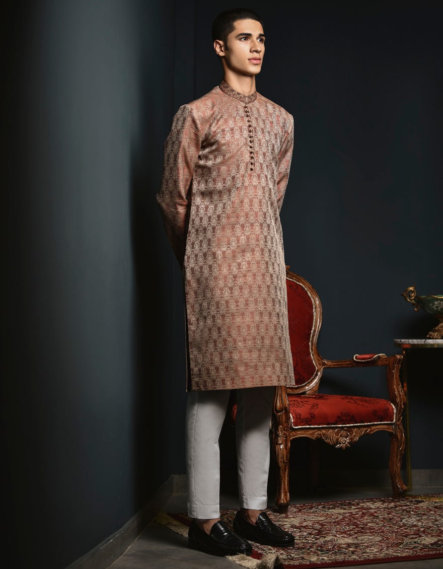 Red Formal Teen Boy's Kurta | Jtk-Sp-45006