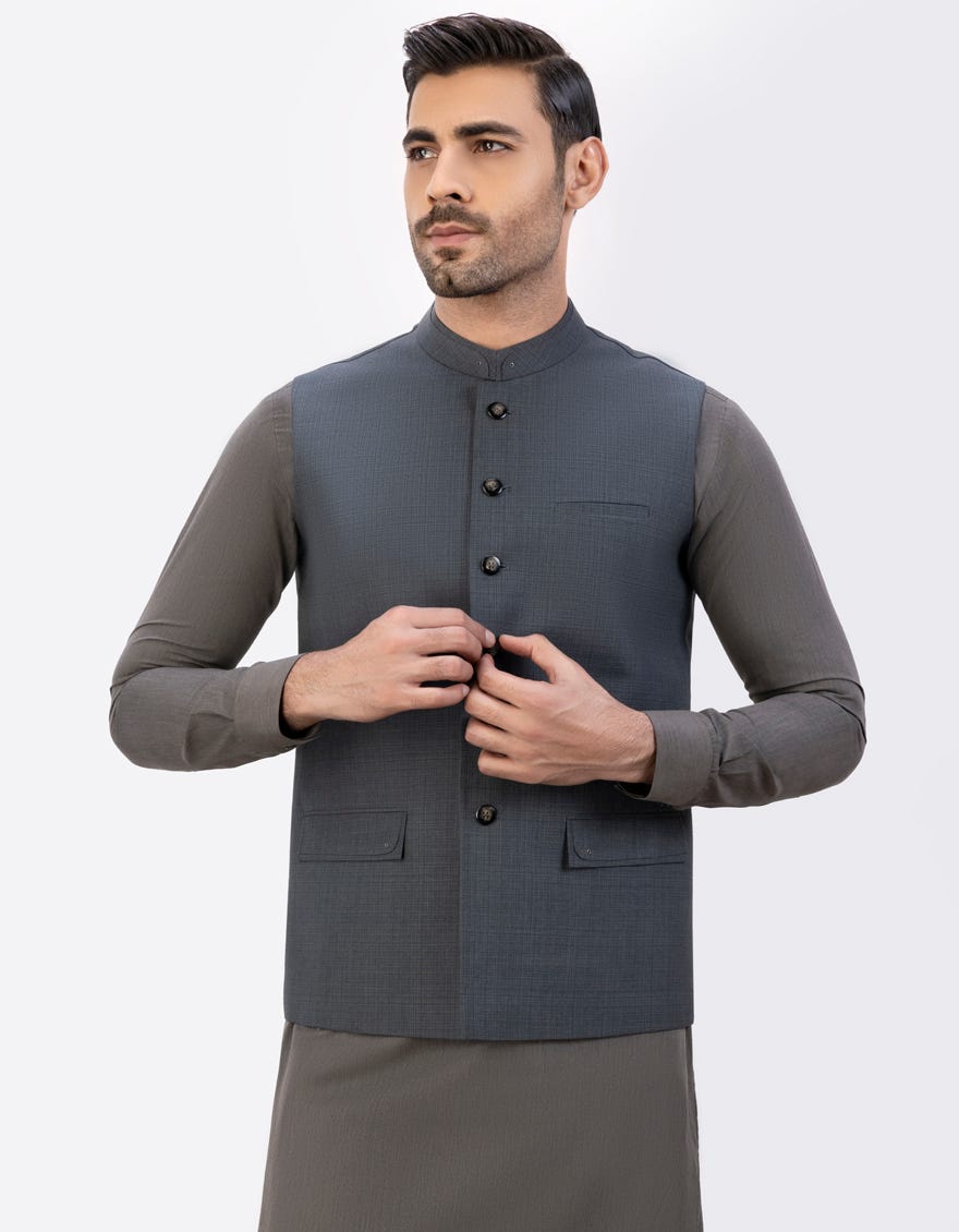 Grey Suiting Waistcoat | Jjvc-45007