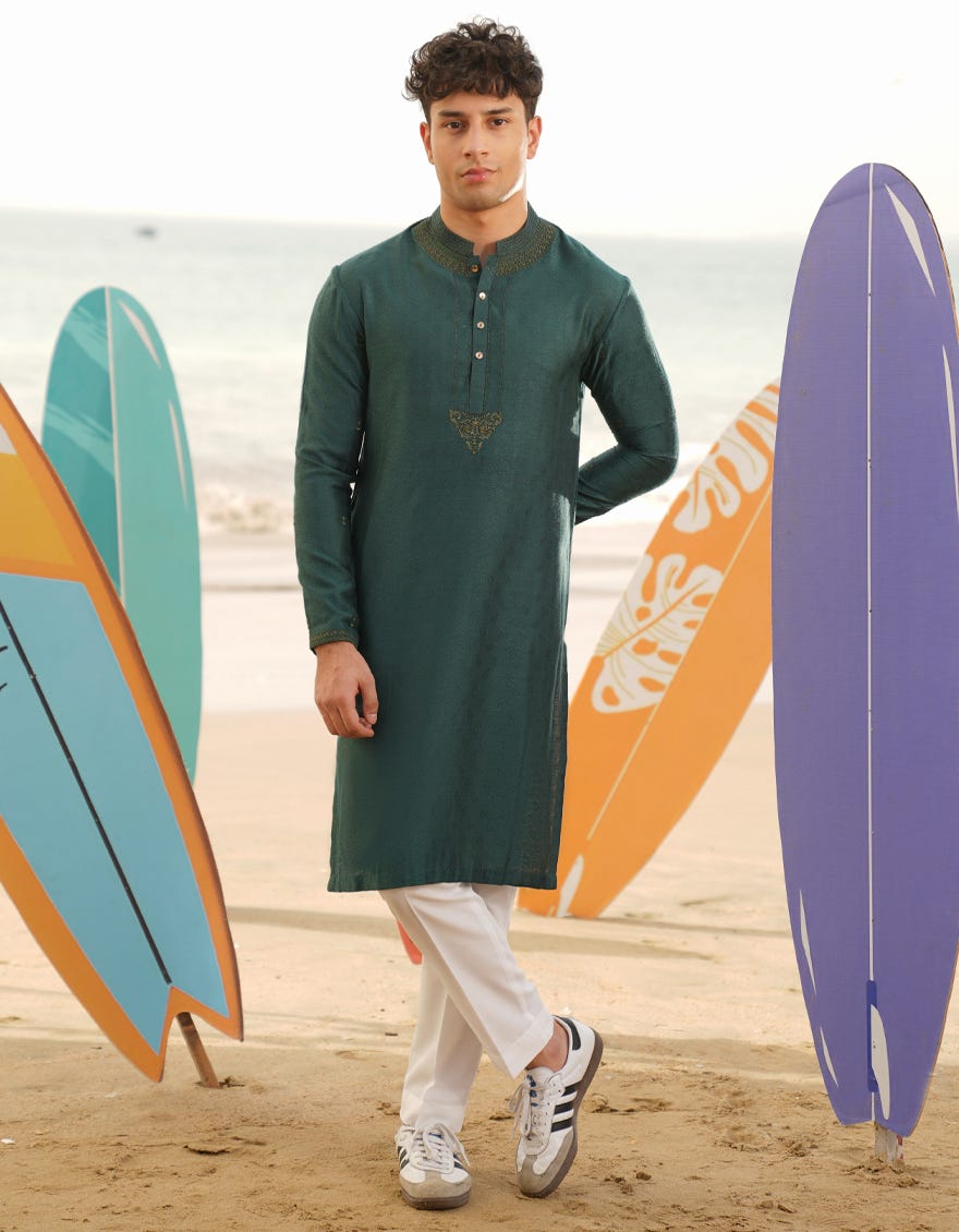 DARK GREEN BLENDED SPECIAL KURTA