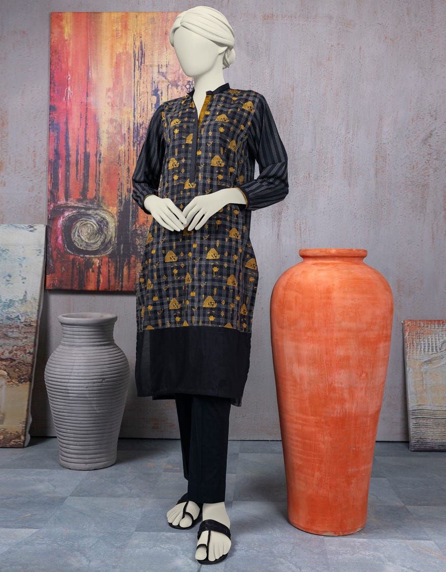 Black Khaddi Women's Kurti | Jjlk-S-Jss-24-458