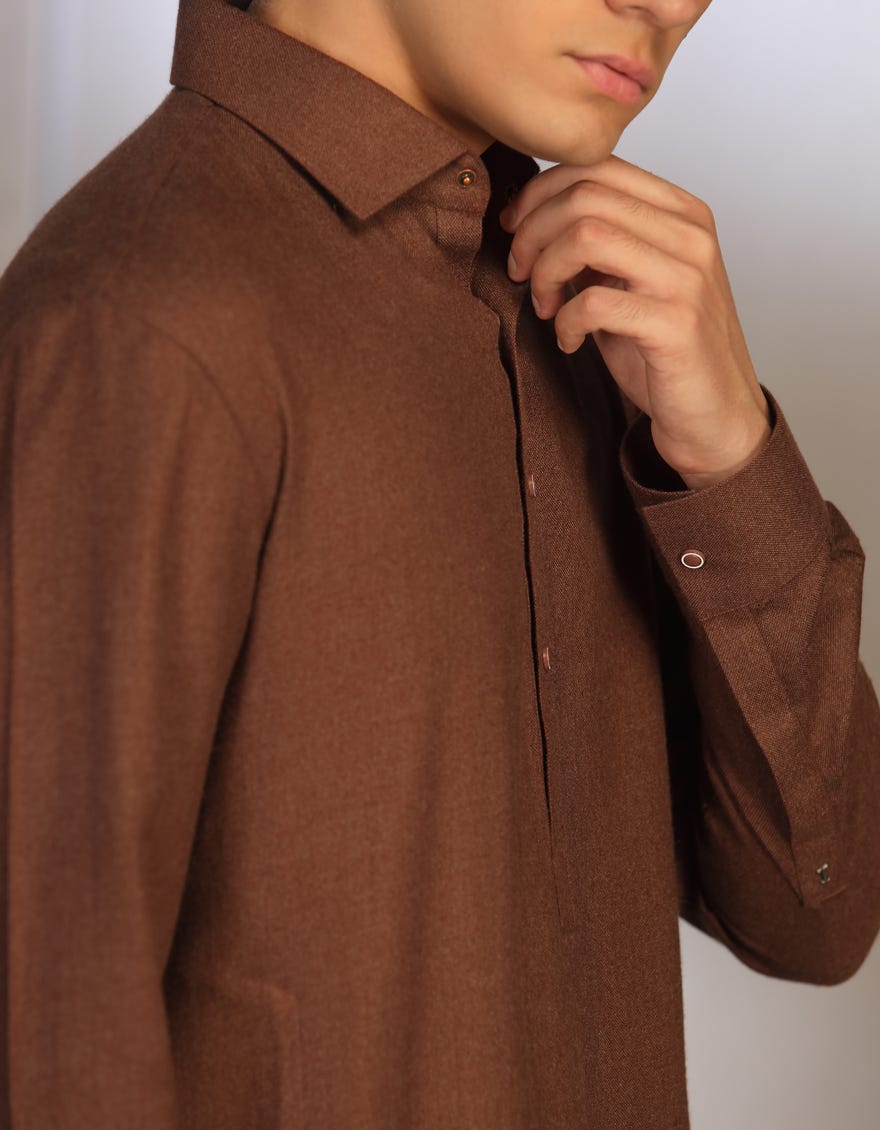 BROWN BLENDED KAMEEZ SHALWAR | JTKS-W-46019