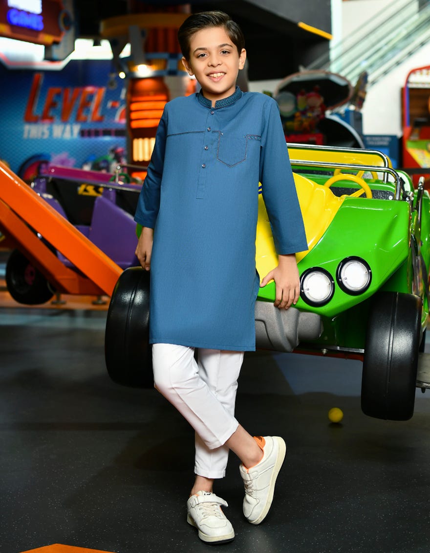 DARK BLUE BLENDED KURTA | JCK-S-46074
