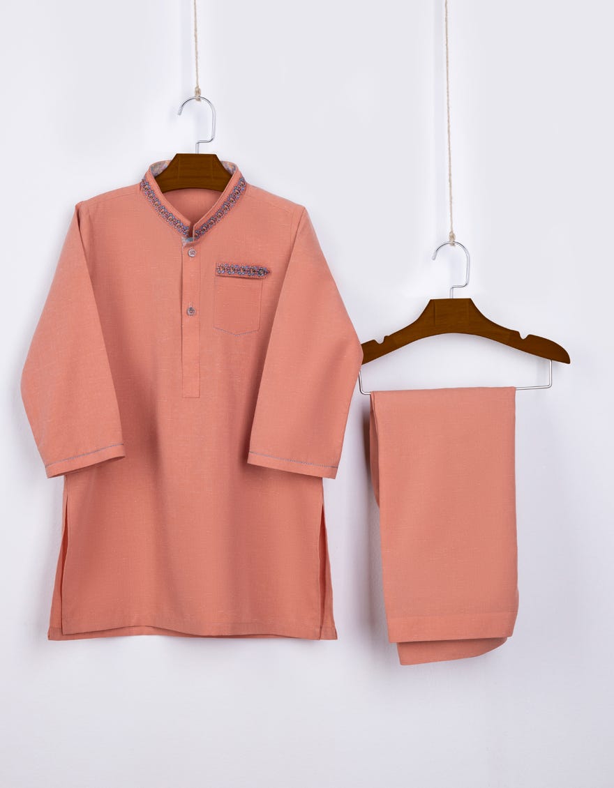 Orange Blended Kameez Shalwar | Jjiks-S-46075