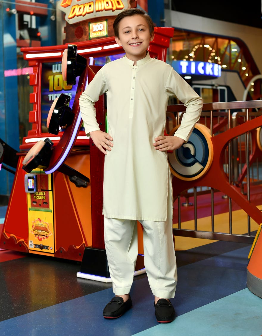 Light Green Cotton Kid's Kameez Shalwar | Jcks-S-46122