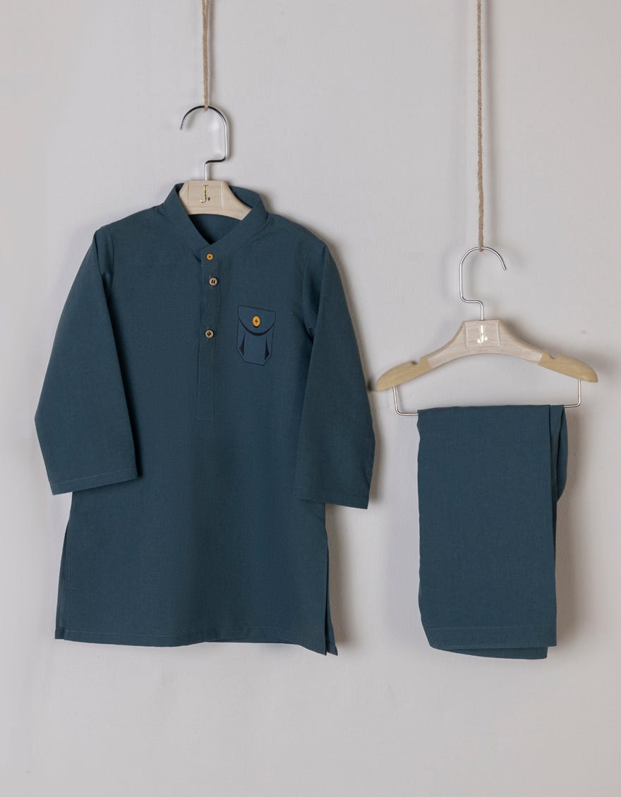 Green Blended Kameez Shalwar | Jjiks-S-46139