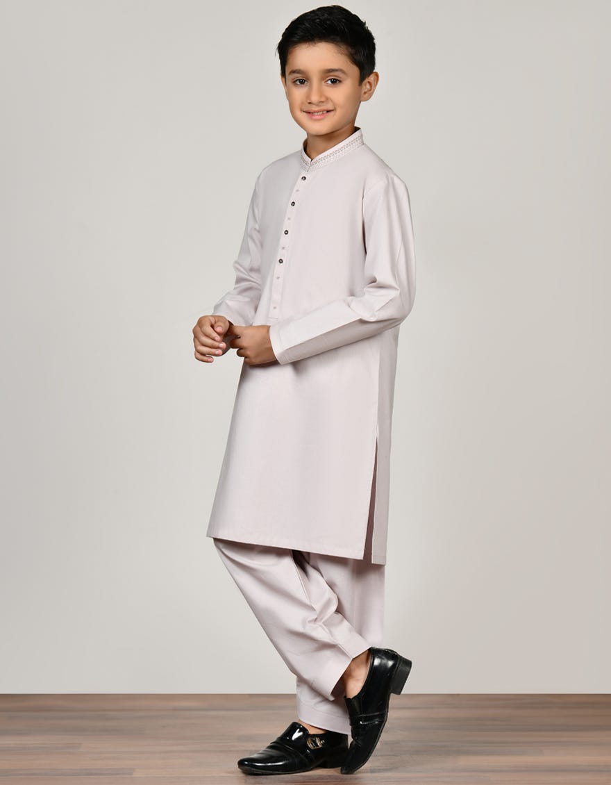 Icy Pink Cotton Kid's Kameez Shalwar | Jcks-S-46185