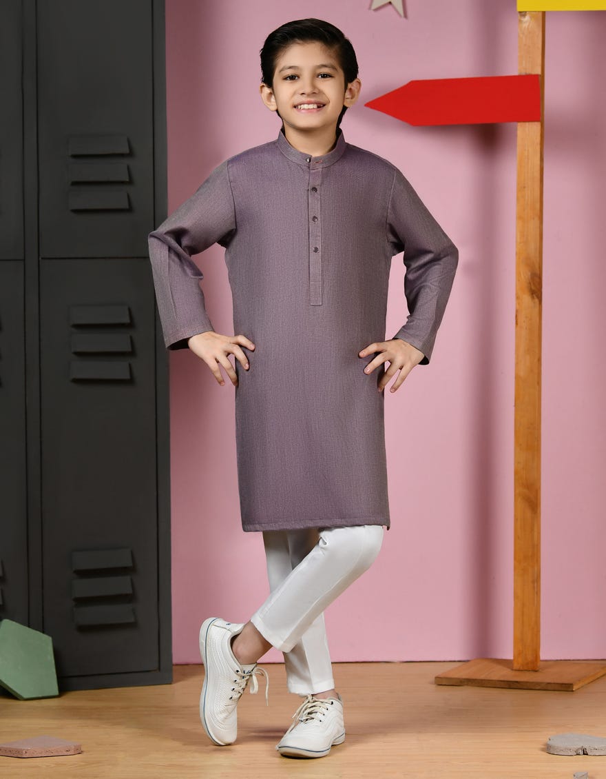 Blue Blended Kid's Kurta | Jck-W-46188