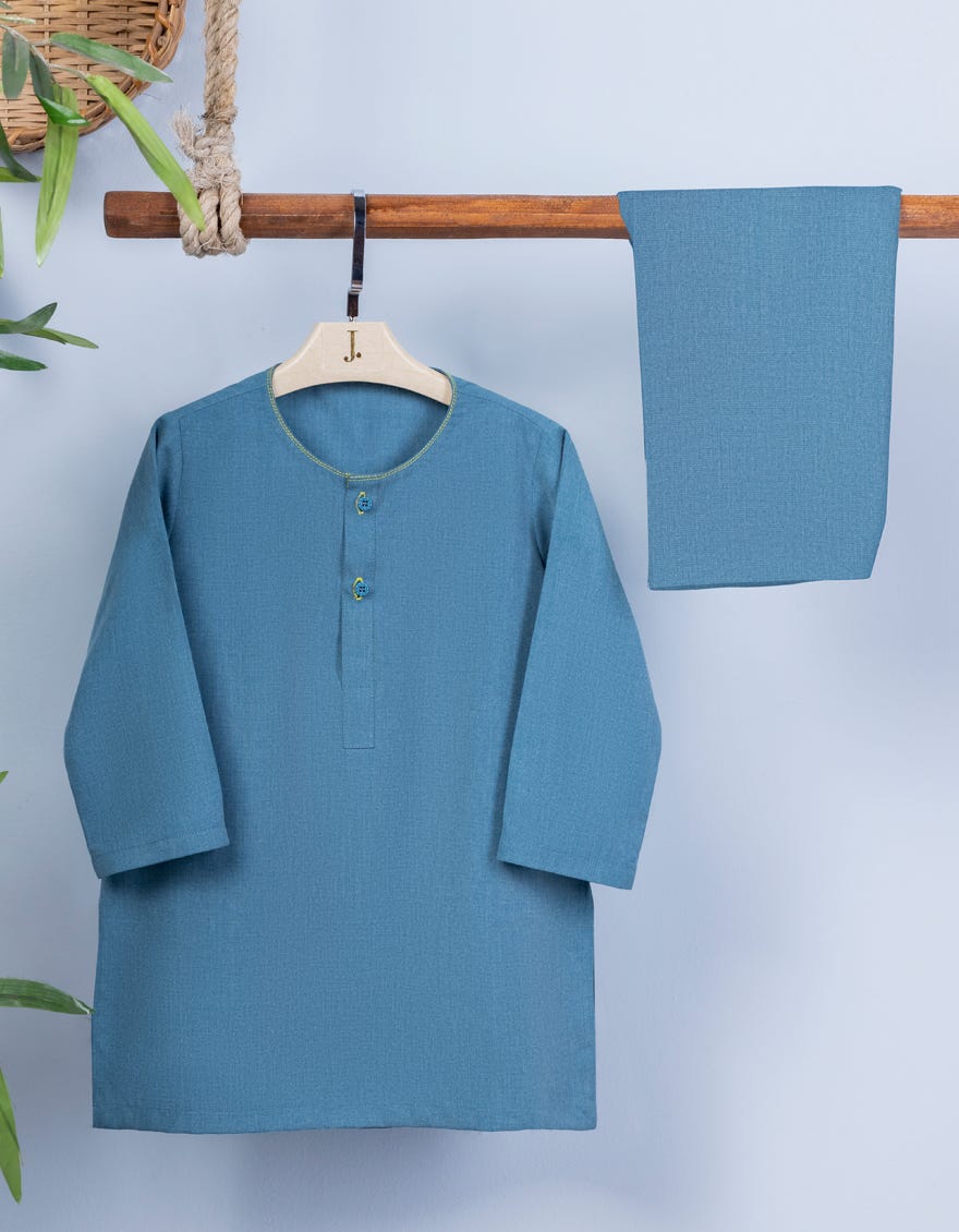 Turquoise Blended Kameez Shalwar | Jjiks-A-46221