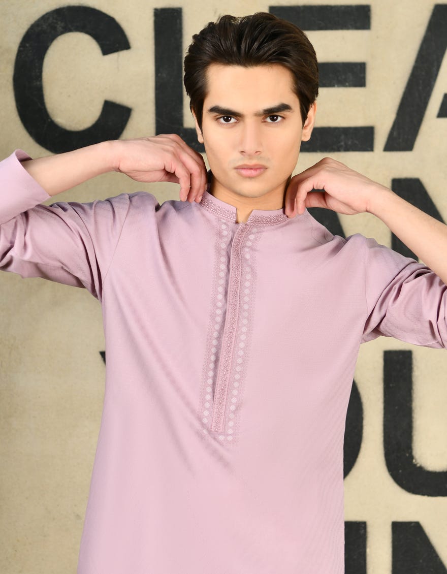 LIGHT VIOLET BLENDED KURTA | JTK-S-46237