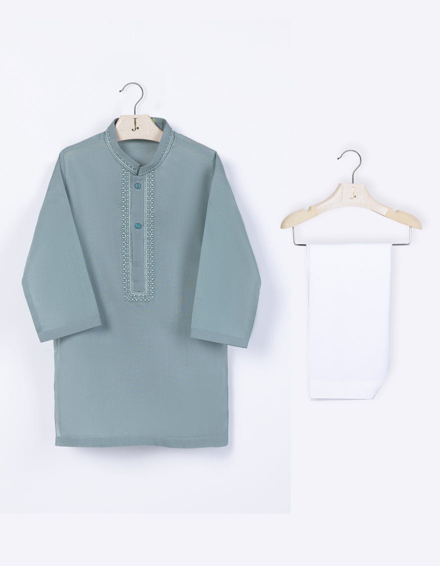 Light Green Cvc Infant Kameez Shalwar | Jjiks-S-46256