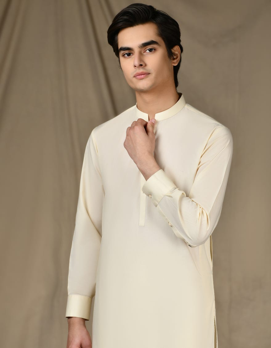 CREAM CVC KAMEEZ SHALWAR | JTKS-S-46266