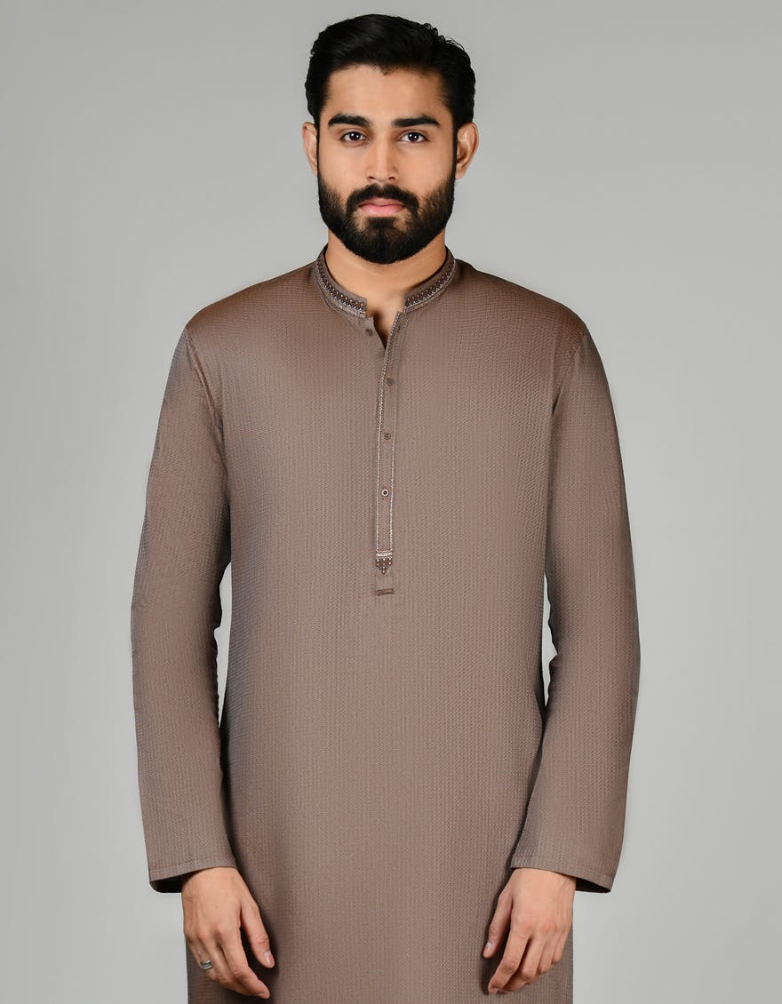 Brown Cotton Men's Kurta | Jjk-S-46273
