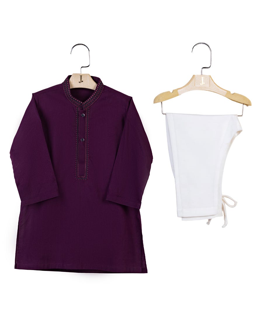 Purple Cotton Kameez Shalwar | Jjiks-A-46285