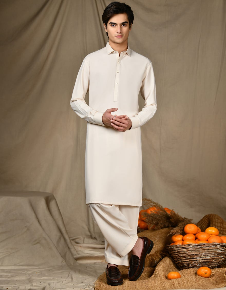 Fawn Blended Teen Boy's Kameez Shalwar | Jtks-S-46290