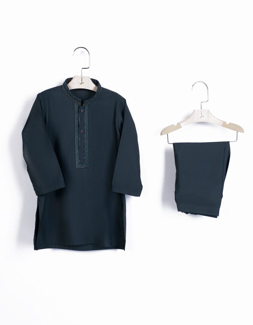 ARMY GREEN BLENDED KAMEEZ SHALWAR | JJIKS-S-46304