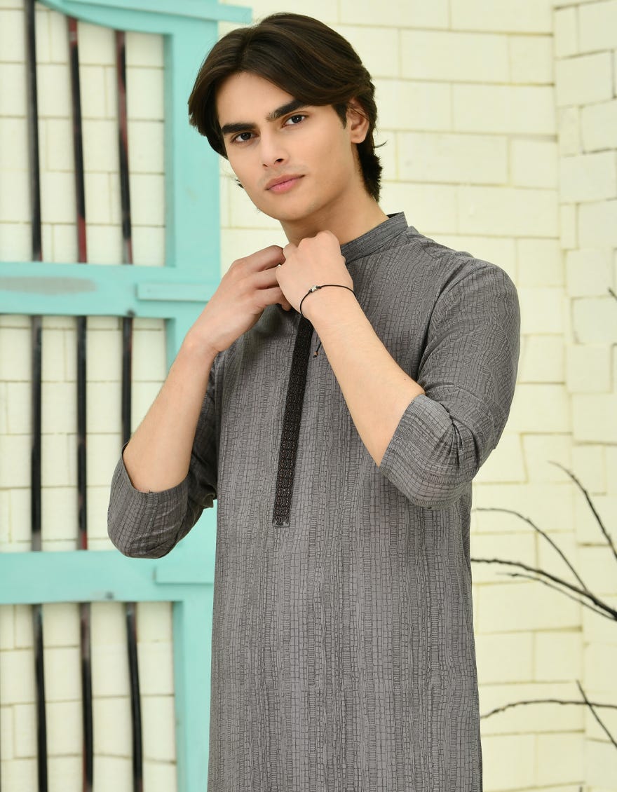 MUD GREY COTTON KURTA | JTK-S-46309