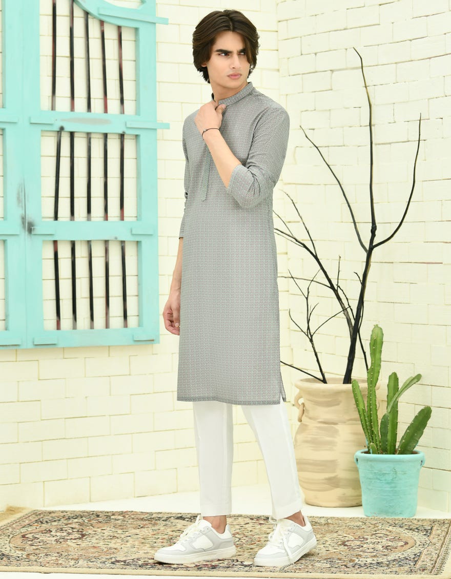 Green Cotton Teen Boy's Kurta | Jtk-S-46312