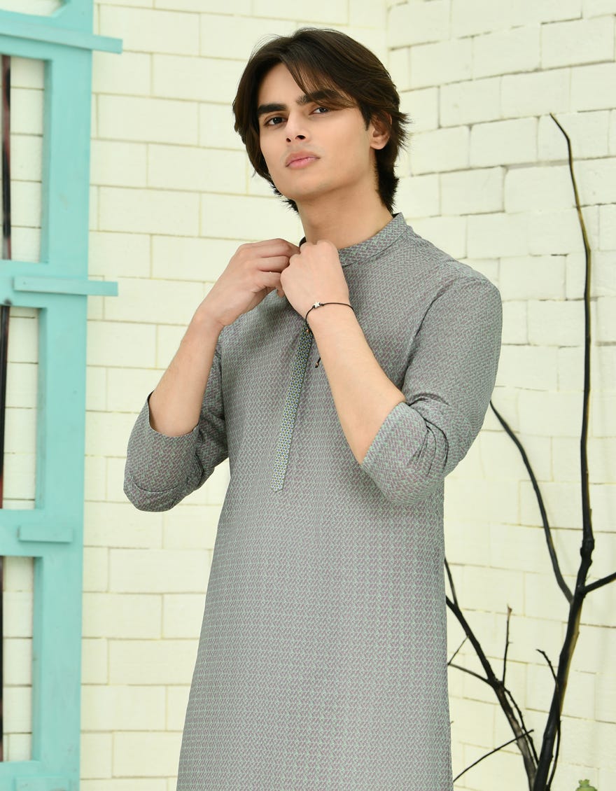 GREEN COTTON KURTA | JTK-S-46312
