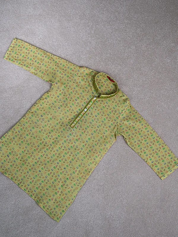 LIME GREEN COTTON KURTA | JCK-S-46334