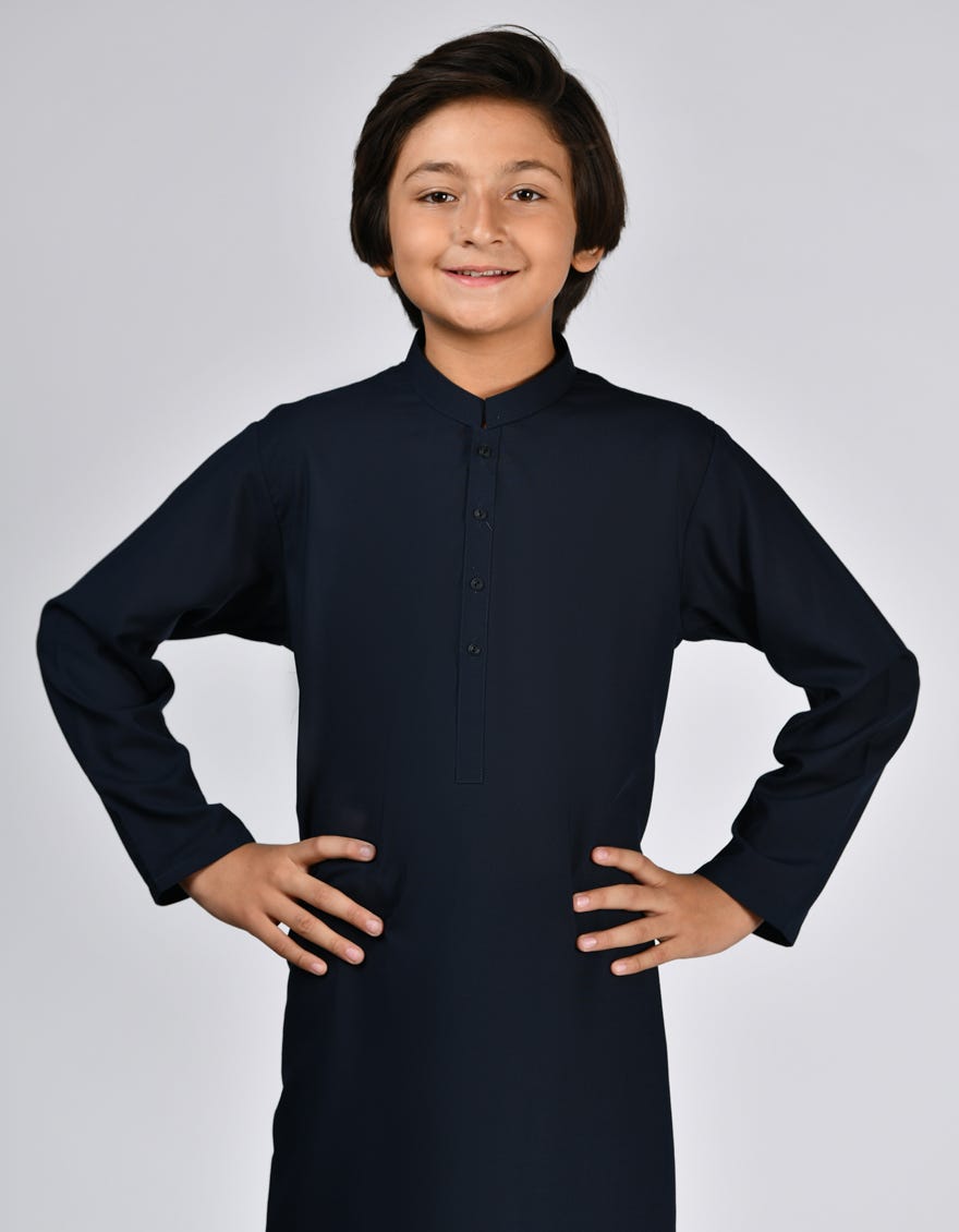 DARK BLUE BLENDED KAMEEZ SHALWAR | JCKS-S-46343