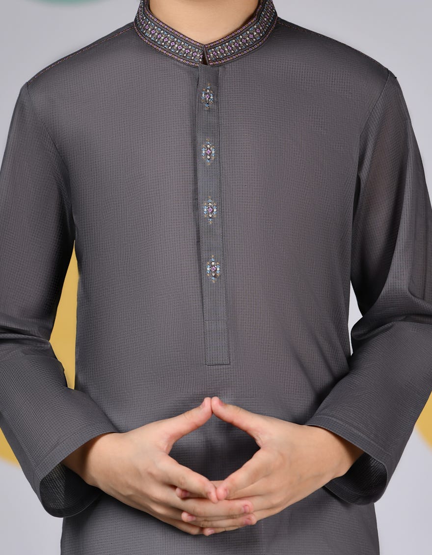 GREY CVC KURTA | JCK-S-46357
