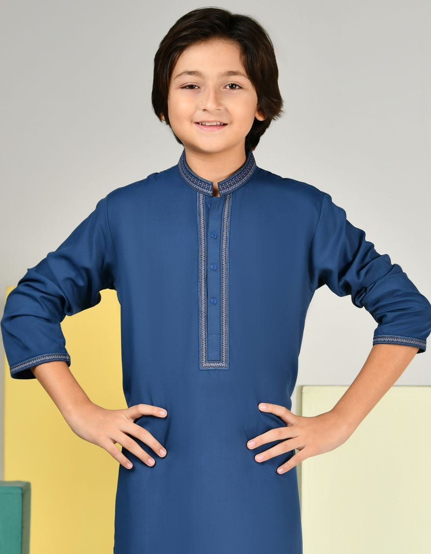 BLUE KURTA PAJAMA | JCKP-A-46365